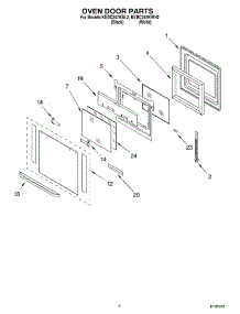 03 - Oven Door Parts parts for Kitchenaid Oven KEBC247KWH2 from AppliancePartsPros.com