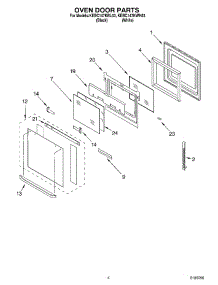 03 - Oven Door Parts parts for Kitchenaid Oven KEBC147KWH03 from AppliancePartsPros.com