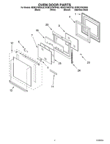 03 - Oven Door Parts parts for Kitchenaid Oven KEBC278KBL02 from AppliancePartsPros.com