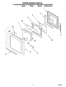 03 - Oven Door Parts parts for Kitchenaid Oven KEBC208KSS02 from AppliancePartsPros.com
