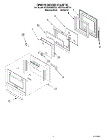 03 - Oven Door Parts parts for Kitchenaid Oven KEBV208MSS00 from AppliancePartsPros.com