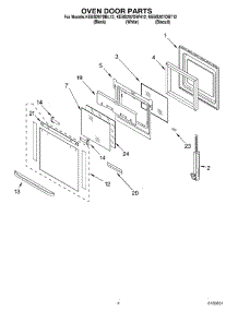03 - Oven Door parts for Kitchenaid Oven KEBS207DWH12 from AppliancePartsPros.com