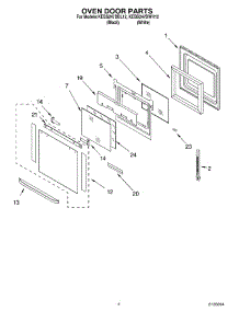 03 - Oven Door parts for Kitchenaid Oven KEBS247DWH12 from AppliancePartsPros.com