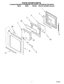 03 - Oven Door parts for Kitchenaid Oven KEBC208KBL0 from AppliancePartsPros.com