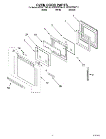 03 - Oven Door parts for Kitchenaid Oven KEBS277DBL12 from AppliancePartsPros.com