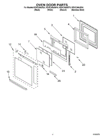 03 - Oven Door parts for Kitchenaid Oven KEHC309JWH4 from AppliancePartsPros.com