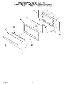 09 - Microwave Door parts for Kitchenaid Oven KEMS377GWH4 from AppliancePartsPros.com