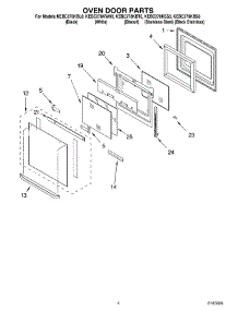 03 - Oven Door parts for Kitchenaid Oven KEBC278KSS0 from AppliancePartsPros.com