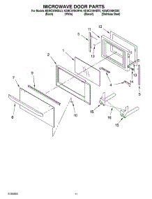 09 - Microwave Door parts for Kitchenaid Oven KEMC378KWH0 from AppliancePartsPros.com