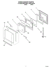 03 - Oven Door parts for Kitchenaid Oven KEBC276KBL0 from AppliancePartsPros.com