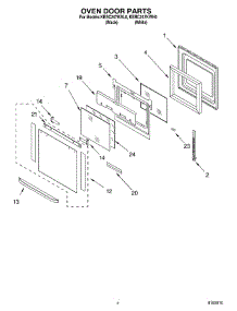 03 - Oven Door parts for Kitchenaid Oven KEBC247KBL0 from AppliancePartsPros.com