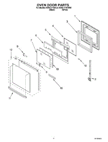 03 - Oven Door parts for Kitchenaid Oven KEBC171KWH0 from AppliancePartsPros.com