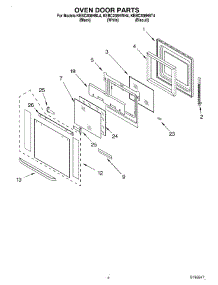 03 - Oven Door parts for Kitchenaid Oven KEBC208HWH4 from AppliancePartsPros.com