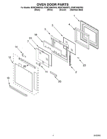 03 - Oven Door parts for Kitchenaid Oven KEMC308KBT0 from AppliancePartsPros.com