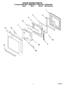 03 - Oven Door parts for Kitchenaid Oven KEMS307GBS4 from AppliancePartsPros.com