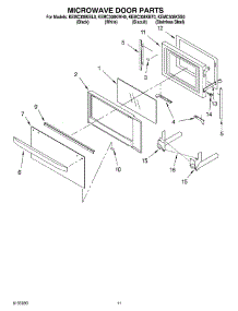 09 - Microwave Door parts for Kitchenaid Oven KEMC308KWH0 from AppliancePartsPros.com