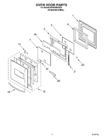 03 - Oven Door parts for Kitchenaid Oven KEMS308GSS2 from AppliancePartsPros.com