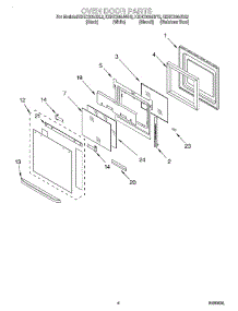 03 - Oven Door parts for Kitchenaid Oven KEHC309JWH2 from AppliancePartsPros.com