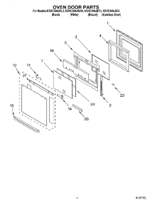 03 - Oven Door parts for Kitchenaid Oven KEHC309JBL3 from AppliancePartsPros.com