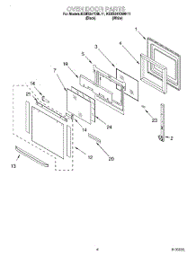 03 - Oven Door parts for Kitchenaid Oven KEBS247DWH11 from AppliancePartsPros.com