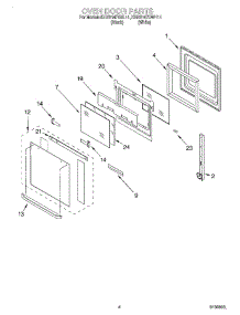 03 - Oven Door parts for Kitchenaid Oven KEBS147DBL11 from AppliancePartsPros.com