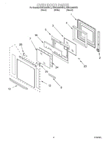 03 - Oven Door parts for Kitchenaid Oven KEBC208HBT3 from AppliancePartsPros.com