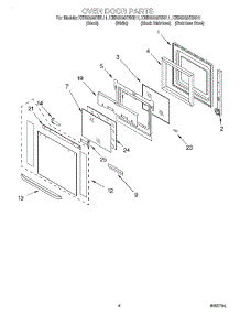 03 - Oven Door parts for Kitchenaid Oven KEBS208DBL11 from AppliancePartsPros.com