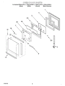 02 - Oven Door parts for Kitchenaid Oven KEBS107DBL11 from AppliancePartsPros.com