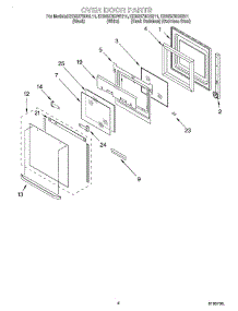 03 - Oven Door parts for Kitchenaid Oven KEBS278DWH11 from AppliancePartsPros.com