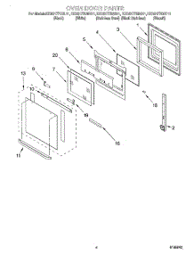 03 - Oven Door parts for Kitchenaid Oven KEBS177DWH11 from AppliancePartsPros.com