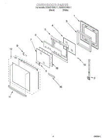 03 - Oven Door parts for Kitchenaid Oven KEBI171DBL11 from AppliancePartsPros.com