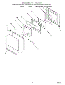 03 - Oven Door parts for Kitchenaid Oven KEBS278DBL10 from AppliancePartsPros.com