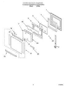 03 - Oven Door parts for Kitchenaid Oven KEBS247DWH9 from AppliancePartsPros.com