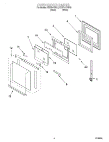03 - Oven Door parts for Kitchenaid Oven KEBI141DBL9 from AppliancePartsPros.com