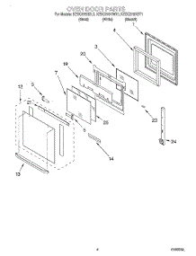 03 - Oven Door parts for Kitchenaid Oven KEBC278HWH1 from AppliancePartsPros.com