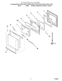 03 - Oven Door parts for Kitchenaid Oven KEBS177DWH9 from AppliancePartsPros.com