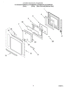 03 - Oven Door parts for Kitchenaid Oven KEBS208DBS9 from AppliancePartsPros.com