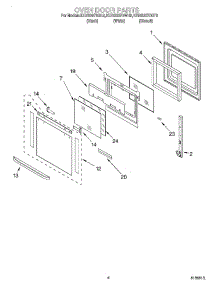 03 - Oven Door parts for Kitchenaid Oven KEBS207DBT9 from AppliancePartsPros.com