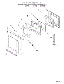 03 - Oven Door parts for Kitchenaid Oven KEBC177HWH0 from AppliancePartsPros.com