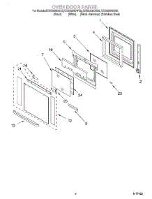 03 - Oven Door parts for Kitchenaid Oven KEBS208DBL8 from AppliancePartsPros.com