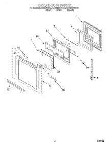 03 - Oven Door parts for Kitchenaid Oven KEBS207DWH8 from AppliancePartsPros.com
