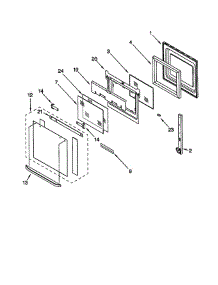 Oven Door parts for Kitchenaid Wall Oven KEBS107DBAL8 from AppliancePartsPros.com