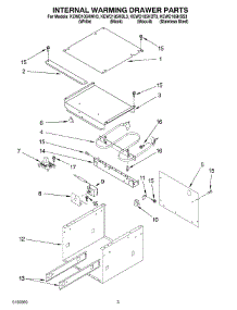02 - Section parts for Kitchenaid Warming Drawer KEWD105HBT3 from AppliancePartsPros.com