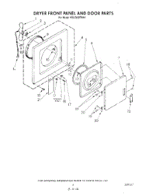 03 - Dryer Front Panel And Door parts for Kitchenaid Washer Dryer Combo KELC500TWH1 from AppliancePartsPros.com