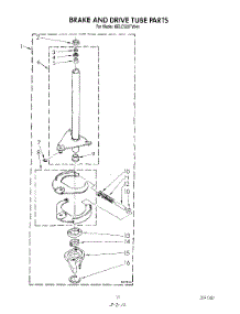 14 - Brake And Drive Tube parts for Kitchenaid Washer Dryer Combo KELC500TWH1 from AppliancePartsPros.com
