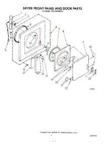 03 - Dryer Front Panel And Door parts for Kitchenaid Washer Dryer Combo KELC500SWH1 from AppliancePartsPros.com
