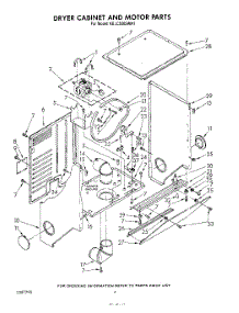 04 - Dryer Cabinet And Motor parts for Kitchenaid Washer Dryer Combo KELC500SWH1 from AppliancePartsPros.com