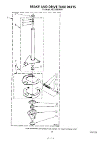 14 - Brake And Drive Tube parts for Kitchenaid Washer Dryer Combo KELC500SWH1 from AppliancePartsPros.com
