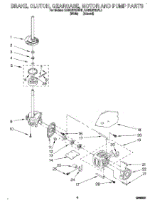 04 - Brake, Clutch, Gearcase, Motor And Pump parts for Kitchenaid Washer KAWE570BWH1 from AppliancePartsPros.com