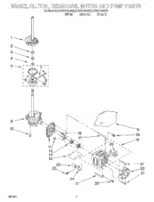 04 - Brake, Clutch, Gearcase, Motor And Pump parts for Kitchenaid Washer KAWS700GT0 from AppliancePartsPros.com